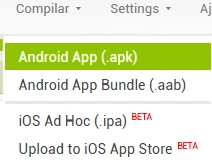 Opção Android App APK