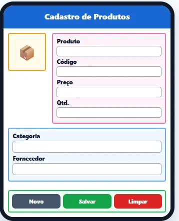 Exercício Cadastro de Produtos