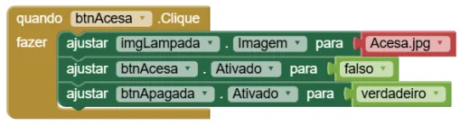 Blocos do botão Acesa