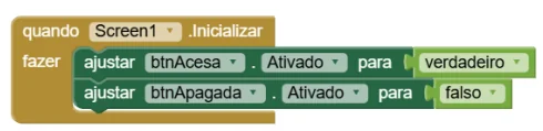 Blocos de inicialização da Screen1