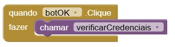 Bloco do clique no botão OK