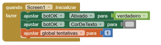 Blocos de inicialização do sistema de login