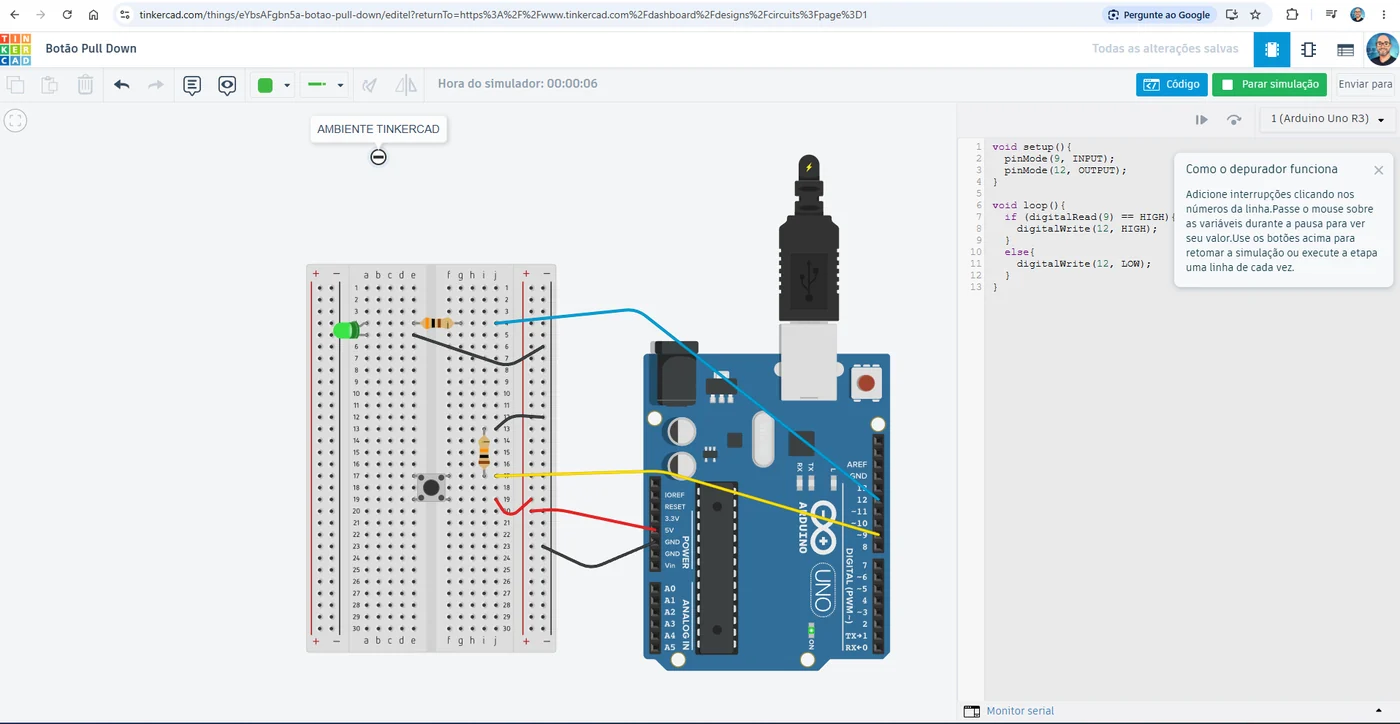 Código no Tinkercad